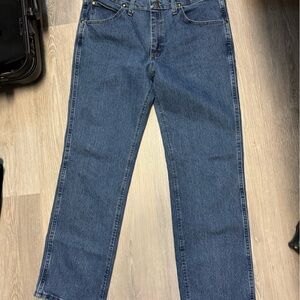 Wrangler Men's Straight Fit Blue Jeans 35x30